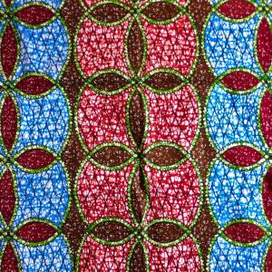 Wachsbatik-Stoff - 50cm/Einheit - blau, rot, grün - fester Wachsdruck-Baumwollstoff Bild 1