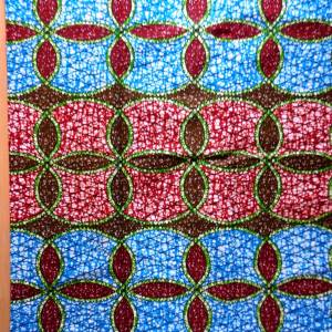 Wachsbatik-Stoff - 50cm/Einheit - blau, rot, grün - fester Wachsdruck-Baumwollstoff Bild 6