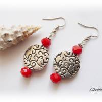 1 Paar Ohrhänger mit Metallperle - Ohrringe,Geschenk,Muttertag,romantisch,verspielt,rot Bild 1