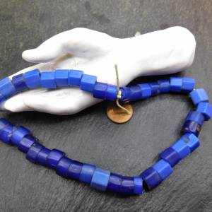 43 vintage böhmische Glasperlen - russisch Blau Perlen aus dem Afrikahandel - kobalt blau Bild 1