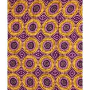 Wachsbatik-Stoff - 50cm -  Sonne gelb rosa violett - afrikanischer Baumwollstoff Bild 4