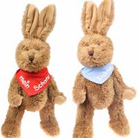 Kuscheltier Hase braun 35cm mit Namen am Halstuch - Personalisierte Schmusetiere für Jungen und Mädchen Osterhase Bild 1