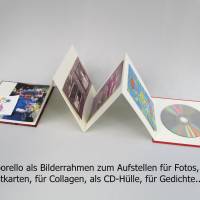 Leporello, Mittel-Grün, Blätter, Bilderrahmen, Fotoauswahl, Collage, handgefertigt Bild 6