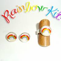 Rainbow Kit Schmuckset Ohrstecker und Fingerring Bild 1