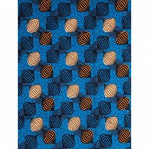 Wachsbatik-Stoff - 50cm/Einheit - Lampions - blau, orange, schwarz - fester Wachsdruck-Baumwollstoff Bild 6