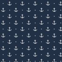 Baumwolljersey Stoff "weisse Anker u. Punkte" auf marine Maritim Motive Dots Meterware nähen Kleider Geschenke Bild 1