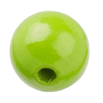 Holzperle Apfelgrün Größen 10-12-15 mm