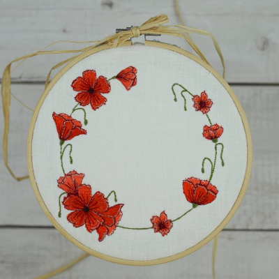 Stickdateien Set Mohnblumenkranz