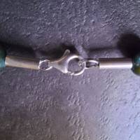 hell grüne echte Perlenkette mit Silber Karabinerverschluss 45 cm Bild 5