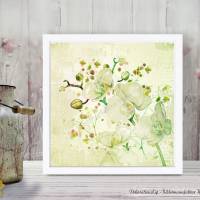 ORCHIDEENZWEIG Blumenbild auf Holz Leinwand Kunstdruck Wanddeko Landhausstil Vintage Style Shabby Chic online kaufen Bild 3