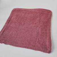 Spültuch "Cord-Baumwolle" in rosa Uni & rot-bunt "Blume" von he-ART by helen hesse Bild 3
