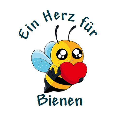Button/Magnet D=38mm, Ein Herz für Bienen, Umwelt, Natur neu