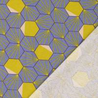 Tillisy Deko Druck Canvas Baumwolle Hexagon rauchblau (1m /12,00€) Bild 3