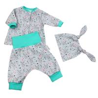 Baby Jungen Mädchen Overall Jumpsuit Einteiler Schlafanzug "Süßes Häschen" Geschenk Geburt Ostern Bild 2
