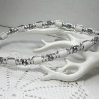 EM-Keramik Halsband Hellgrau/Weiß Bild 1