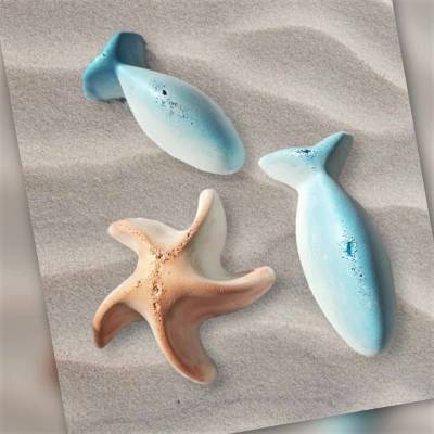 3x Duftstein Aromastein Duftspender Diffuserr Mitgebsel handmade neu, Set Fisch und Seestern