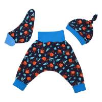 Baby Jungen Frühchen Set Pumphose-Mütze-Tuch maritim "Kleine Krebse" ab Gr. 38-40 Geschenk Geburt Bild 1