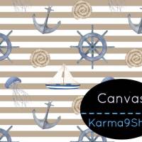 0,5m Canvas Maritime Streifen sand Bild 1