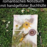 romantisches Notitzbuch, handgefilzte Buchhülle Bild 1
