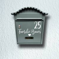 Briefkasten Namensschild " Familie Name mit Hausnummer" Wandaufkleber Türsticker Haushalt Aufkleber Hausaufklebe Bild 1