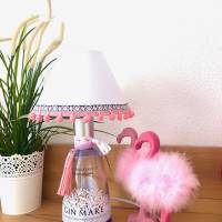 Gin Mare Flaschenlampe mit weißem Lampenschirm im Ibizastyle Bild 1
