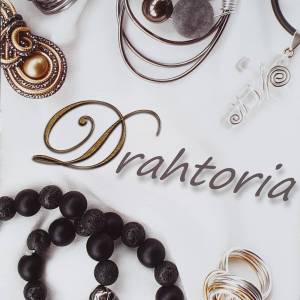DRAHTORIA "HARLEKIN"  Kette mit toll leuchtenden Perlen und Lava sowie Hämatit Bild 7