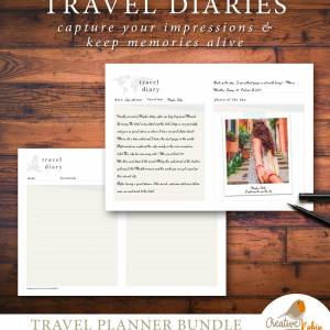 Reiseplaner zum Ausdrucken | Mit Weltkarte | Routenplaner | Budgetplaner | Packlisten | Reisetagebuch | Notizseiten uvm. Bild 3