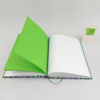 Notizbuch bunt grün, 150 Blatt, A5, handgefertigt, Tagebuch, Skizzenbuch Bild 6