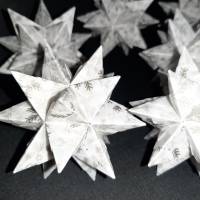 Origami Bastelset Bascetta 10 Sterne transparent Schneeflocken 5,0 cm x 5,0 cm Bild 1