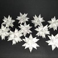 Origami Bastelset Bascetta 10 Sterne transparent Schneeflocken 5,0 cm x 5,0 cm Bild 4