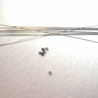 10 Stück  feine Nadeln  für Rocallies  aus Metall , 12cm lang, nur 0,4mm dick mit Öse 0,2mm ,  fädeln, Perlenfädel Bild 3