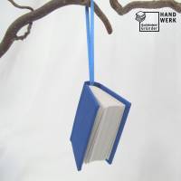 Dekoration Mini-Notizbuch, königsblau, Minibuch, handgefertigt Bild 1