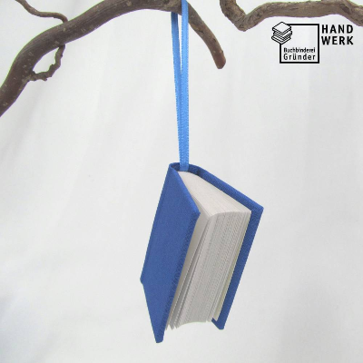 Dekoration Mini-Notizbuch, königsblau, Minibuch, handgefertigt