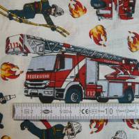 9,80 EUR/m Stoff Baumwolle - Feuerwehr, Feuerwehrmann, 112 / Kinderstoff auf weiß Bild 7