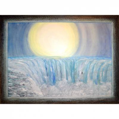 Wilde Wasser – majestätisch und atemberaubend - Original Ölmalerei, gerahmt