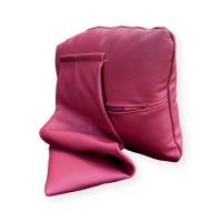 auflegbares Nackenkissen aus echt Leder, für fast alle Sessel geeignet, Farbe:dunkelrot Bild 2