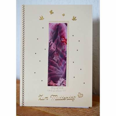 Kunstvoll gestaltete Karte zum Muttertag mit Original Malerei – Design  Ulrike Kröll