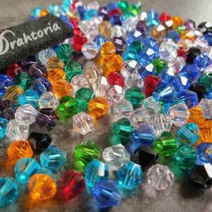 DRAHTORIA Kristall Glas Perlen Spacer bead facettiert verschiedene Farben 6 mm TOP für Armband und Kette ( 50 Stück ) Bild 1