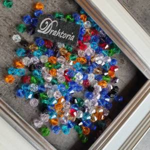 DRAHTORIA Kristall Glas Perlen Spacer bead facettiert verschiedene Farben 6 mm TOP für Armband und Kette ( 50 Stück ) Bild 2