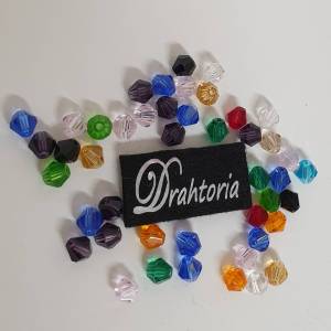 DRAHTORIA Kristall Glas Perlen Spacer bead facettiert verschiedene Farben 6 mm TOP für Armband und Kette ( 50 Stück ) Bild 4