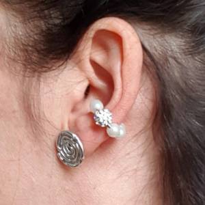 DRAHTORIA 1x Ear Caff edle Ohrklemme Ohrklammer mit Strass - Perlen verschiedenen Farben zur Auswahl Ohrring Creole Ohrm Bild 1