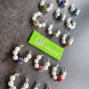 DRAHTORIA 1x Ear Caff edle Ohrklemme Ohrklammer mit Strass - Perlen verschiedenen Farben zur Auswahl Ohrring Creole Ohrm Bild 6