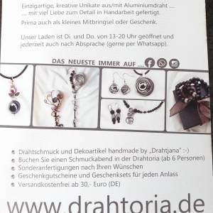 DRAHTORIA Lavaperlen-Kette +  mit Edelstahl-Totenköpfen und Aludraht-Elementen skullhead Bild 7