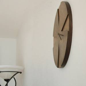 Grosse braune Design-Wanduhr aus Holz, 40cm oder 50cm Ø Bild 5