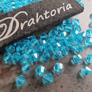 DRAHTORIA Kristall Glas Perlen Spacer bead facettiert türkis 5 mm TOP für Armband und Kette ( 1 Strang = 50 Stück ) Bild 1