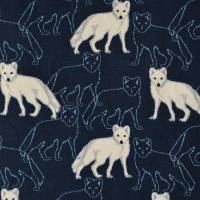 Sweat Hilco Polar Foxes Polarfuchs  Füchse dunkelblau 50 cm x 150 cm Bild 1