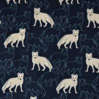 Sweat Hilco Polar Foxes Polarfuchs  Füchse dunkelblau 50 cm x 150 cm Bild 2