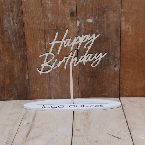 Holz Cake Topper Happy Birthday V4