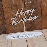 Holz Cake Topper Happy Birthday V4 Bild 2