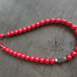 DRAHTORIA "HARLEKIN"  Kette Halskette mit toll leuchtenden Perlen und Lavastein sowie Edelstahl Elementen Farbe: Bild 3